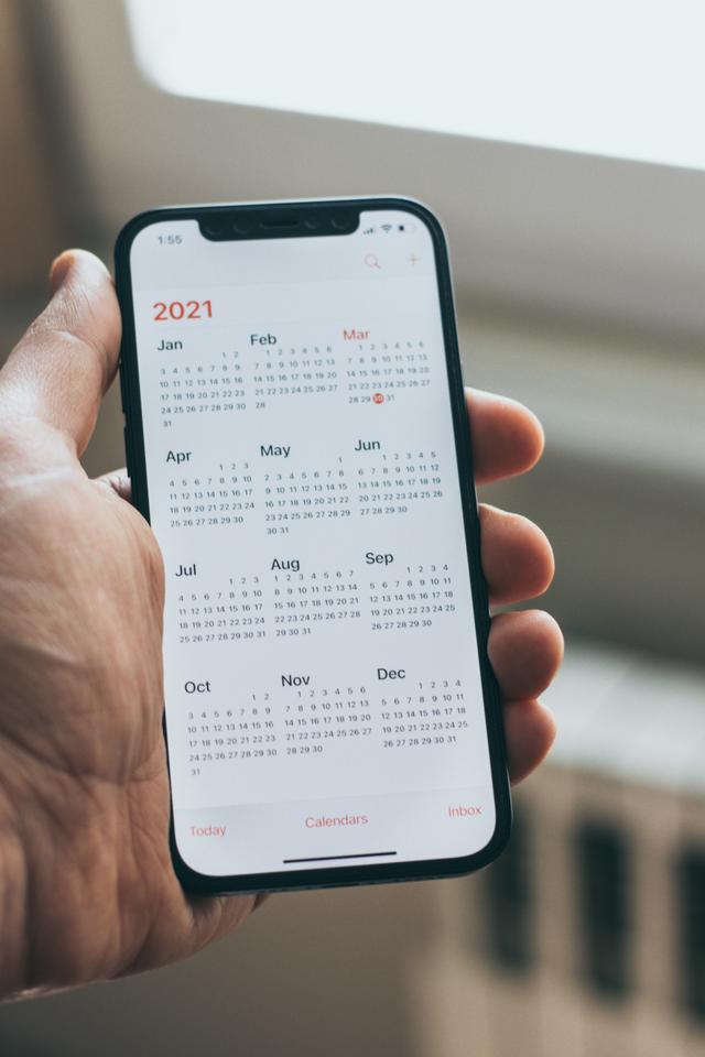 Phone with yearly calendar